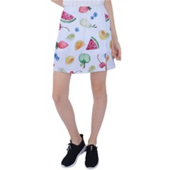 Fruit Summer Vitamin Watercolor Tennis Skirt by Wegoenart