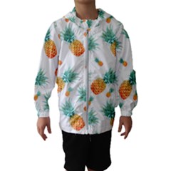 Pineapple Background Pattern Fruit Kids  Hooded Windbreaker by Wegoenart