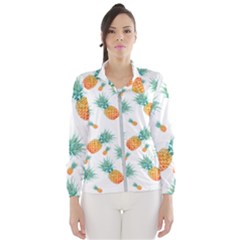 Pineapple Background Pattern Fruit Women s Windbreaker by Wegoenart