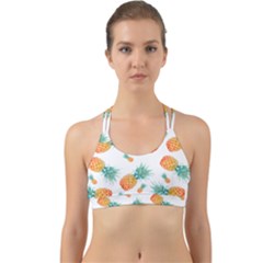 Pineapple Background Pattern Fruit Back Web Sports Bra