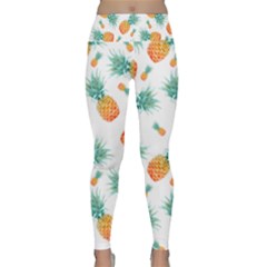 Pineapple Background Pattern Fruit Lightweight Velour Classic Yoga Leggings