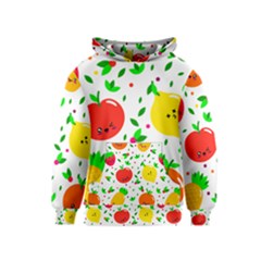 Pattern Fruit Fruits Orange Green Kids  Pullover Hoodie by Wegoenart