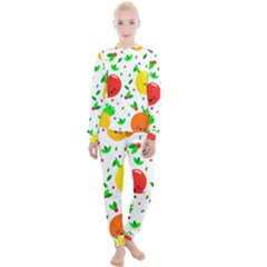 Pattern Fruit Fruits Orange Green Women s Lounge Set