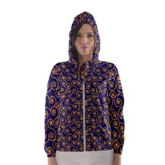 Spiral Pattern Texture Fractal Women s Hooded Windbreaker by Wegoenart