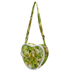 Pear Fruit Tree Organic Pattern Heart Shoulder Bag by Wegoenart