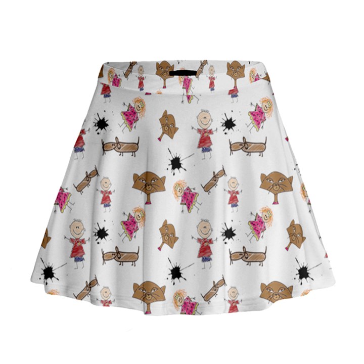 Children Wallpaper Background Mini Flare Skirt