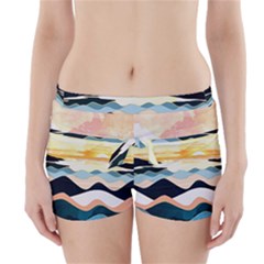 Sea Waves Wave Painting Ocean Water Boyleg Bikini Wrap Bottoms by Wegoenart