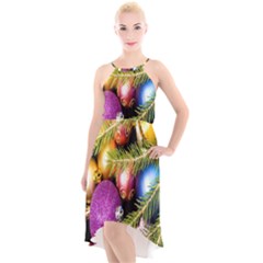 Background Of Christmas Decoration High-low Halter Chiffon Dress  by artworkshop