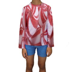 Christmas Candy Kids  Long Sleeve Swimwear by artworkshop