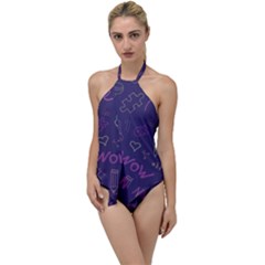 Background Doodle Pattern Beautiful Go With The Flow One Piece Swimsuit