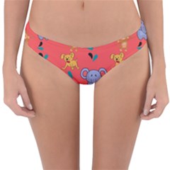 Elephant Cartoon Animal Monkey Reversible Hipster Bikini Bottoms by Wegoenart