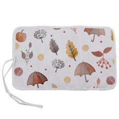 Autumn Leaf Leaves Nature Art Boho Background Pen Storage Case (l) by Wegoenart