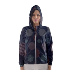 Background Pattern Wallpaper Women s Hooded Windbreaker by Wegoenart