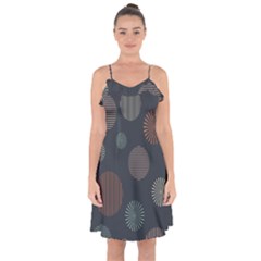Background Pattern Wallpaper Ruffle Detail Chiffon Dress