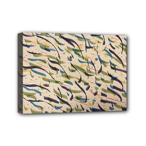 Abstract Pattern Freestyle Painting Mini Canvas 7  X 5  (stretched)