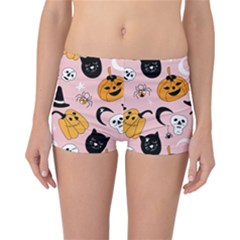 Pumpkin Cat Pattern Skull Reversible Boyleg Bikini Bottoms by Wegoenart