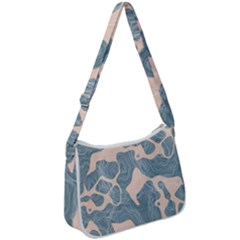 Abstract Art Line Lines Pattern Texture Zip Up Shoulder Bag