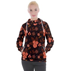 Autumn Night Pattern Glitter Women s Hooded Pullover