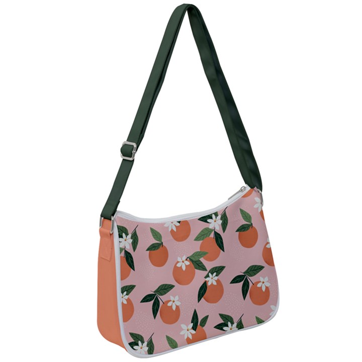 tropical polka plants 4 Zip Up Shoulder Bag