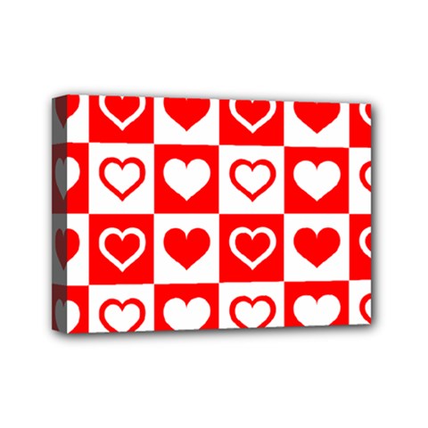 Background-card-checker-chequered Mini Canvas 7  X 5  (stretched) by Pakrebo