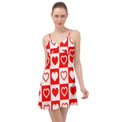 Background-card-checker-chequered Summer Time Chiffon Dress by Pakrebo