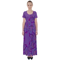 Abstract-1 High Waist Short Sleeve Maxi Dress by nateshop