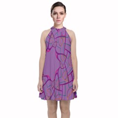 Abstract-1 Velvet Halter Neckline Dress  by nateshop