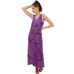 Abstract-1 V-neck Chiffon Maxi Dress by nateshop