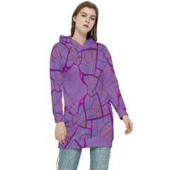 Abstract-1 Women s Long Oversized Pullover Hoodie