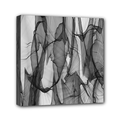 Abstract-black White (1) Mini Canvas 6  X 6  (stretched) by nateshop