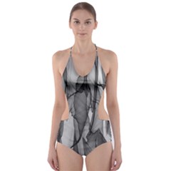 Abstract-black White (1) Cut-out One Piece Swimsuit by nateshop