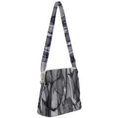 Abstract-black White (1) Zipper Messenger Bag by nateshop