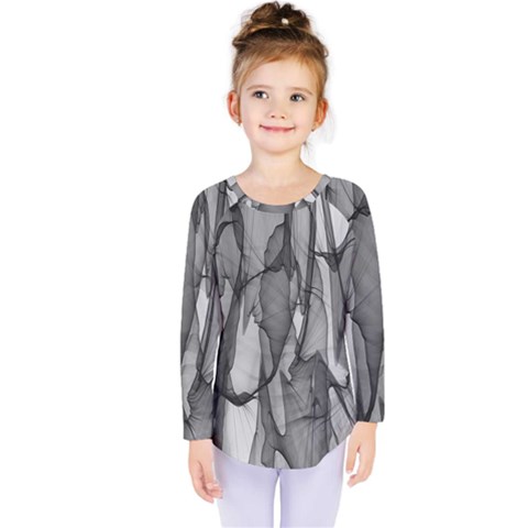 Abstract-black White (1) Kids  Long Sleeve Tee by nateshop