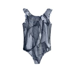 Abstract-black White (1) Kids  Frill Swimsuit