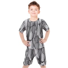 Abstract-black White (1) Kids  Tee And Shorts Set by nateshop