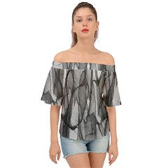 Abstract-black White (1) Off Shoulder Short Sleeve Top by nateshop