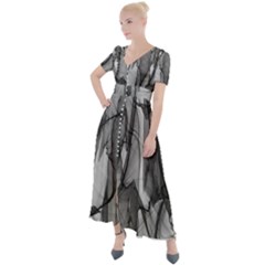 Abstract-black White (1) Button Up Short Sleeve Maxi Dress by nateshop