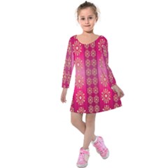 Background-15 Kids  Long Sleeve Velvet Dress by nateshop