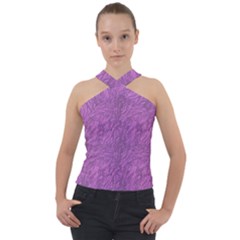 Background-17 Cross Neck Velour Top by nateshop
