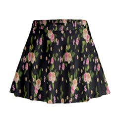 Background-roses Mini Flare Skirt by nateshop