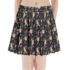 Background-roses Pleated Mini Skirt by nateshop