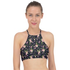 Background-roses Racer Front Bikini Top by nateshop