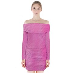 Background-texture Long Sleeve Off Shoulder Dress