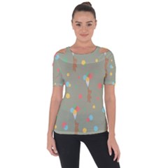 Bear 1 Shoulder Cut Out Short Sleeve Top