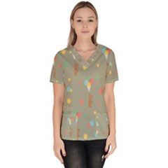 Bear 1 Women s V-Neck Scrub Top