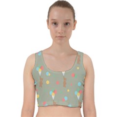 Bear 1 Velvet Racer Back Crop Top