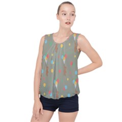 Bear 1 Bubble Hem Chiffon Tank Top by nateshop