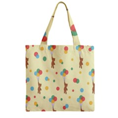 Bear 2 Zipper Grocery Tote Bag by nateshop