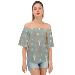 Bear 7 Off Shoulder Short Sleeve Top by nateshop