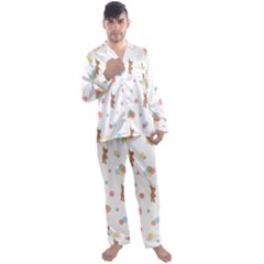 Bear Men s Long Sleeve Satin Pajamas Set by nateshop